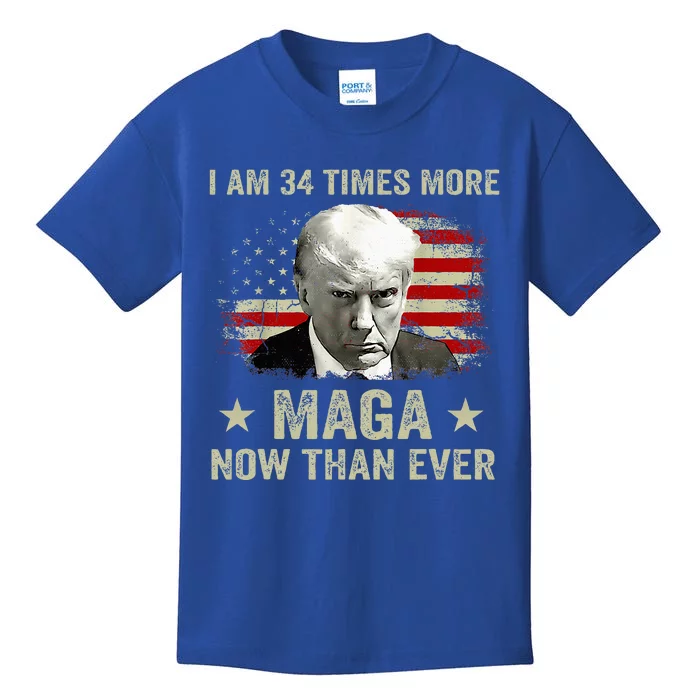 I Am 34 Times More Maga Now Than Ever Trump Kids T-Shirt