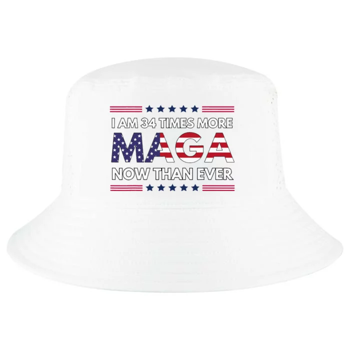 I Am 34 Times More Maga Now Than Ever Trump Supporters Cool Comfort Performance Bucket Hat