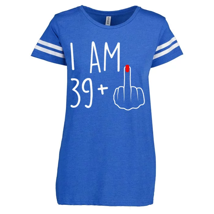 I Am 39 Plus 1 Middle Finger For A 40th Birthday Enza Ladies Jersey Football T-Shirt