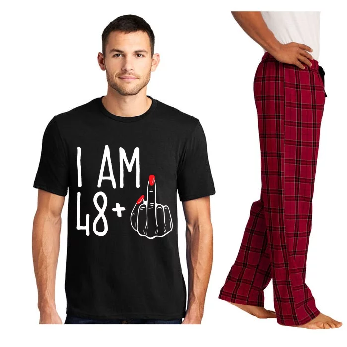 I Am 48 Plus 1 Middle Finger Funny 49th Pajama Set