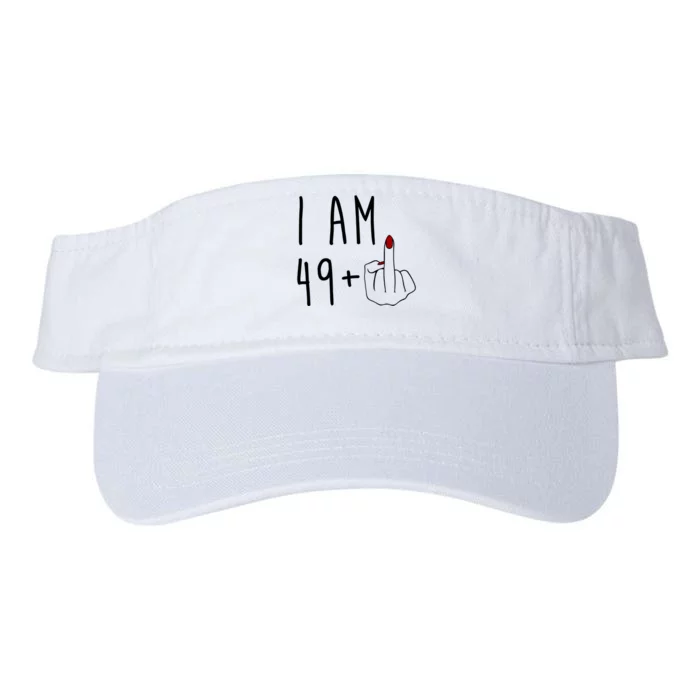 I Am 49 Plus Middle Finger Funny 50th Birthday Valucap Bio-Washed Visor