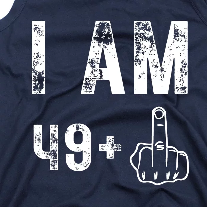 I Am 49 Plus Middle Finger Funny 50th Birthday Mesh Reversible Basketball  Jersey Tank