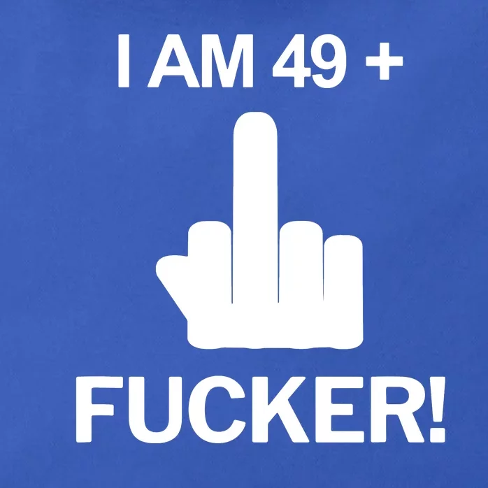 I Am 49 Plus Middle Finger Funny 50th Birthday Zip Tote Bag