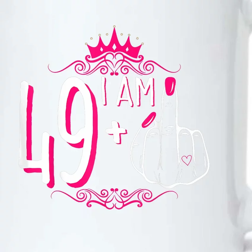 I Am 49 Plus 1 Middle Finger 49th Women Birthday Funny Black Color Changing Mug