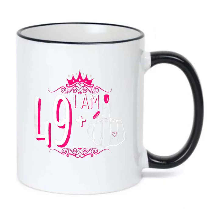 I Am 49 Plus 1 Middle Finger 49th Women Birthday Funny Black Color Changing Mug