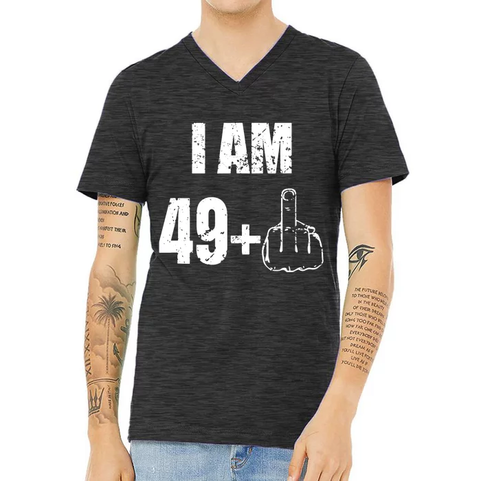 I Am 50 49 Plus One Funny 50th Birthday 1967 V-Neck T-Shirt