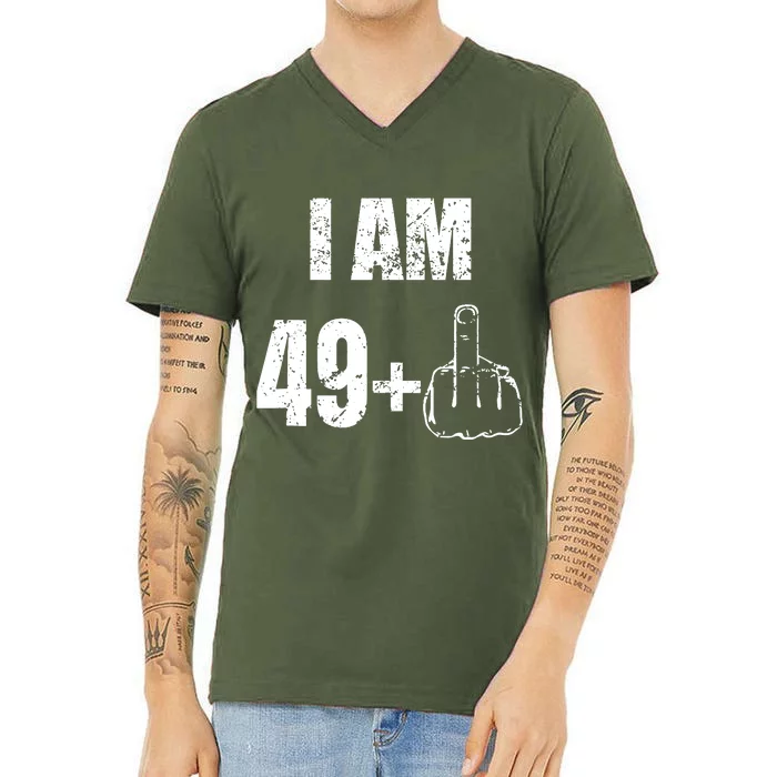 I Am 50 49 Plus One V-Neck T-Shirt