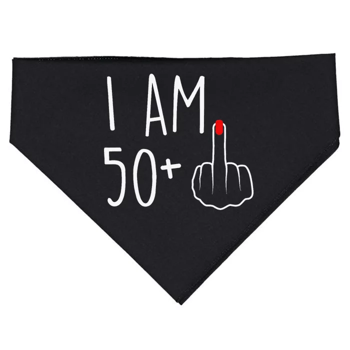 I Am 50 Plus 1 Middle Finger For A 51st Birthday USA-Made Doggie Bandana