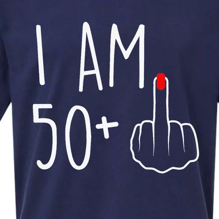 I Am 50 Plus 1 Middle Finger For A 51st Birthday Sueded Cloud Jersey T-Shirt