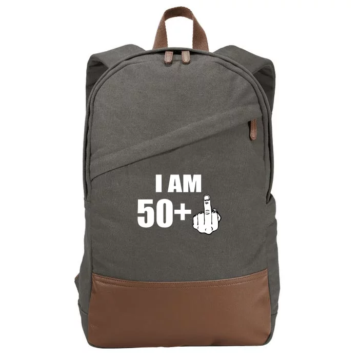 I Am 51 Middle Finger Funny 51st Birthday Cotton Canvas Backpack