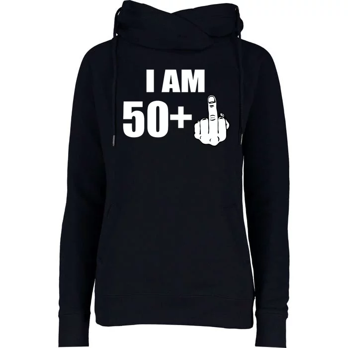 I Am 51 Middle Finger Funny 51st Birthday Womens Funnel Neck Pullover Hood