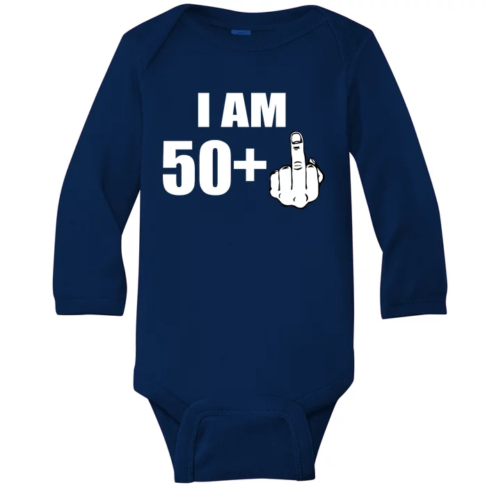 I Am 51 Middle Finger Funny 51st Birthday Baby Long Sleeve Bodysuit