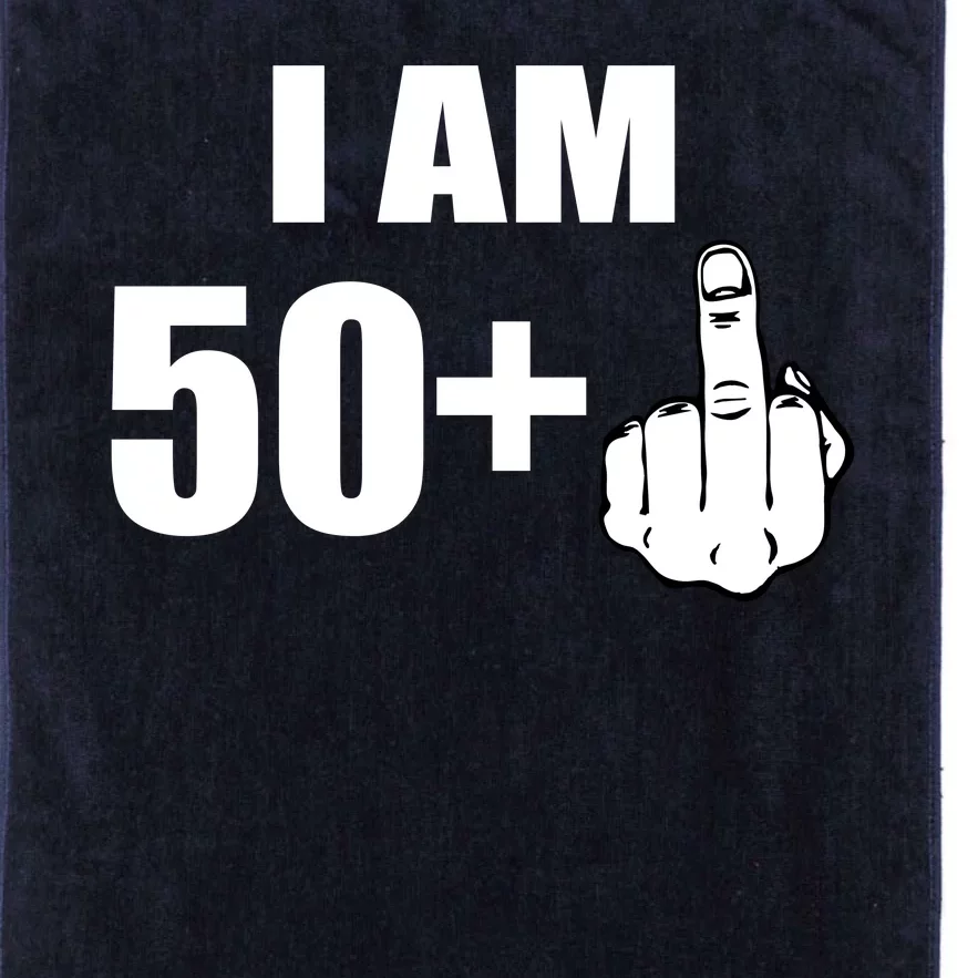 I Am 51 Middle Finger Funny 51st Birthday Platinum Collection Golf Towel