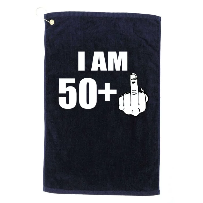 I Am 51 Middle Finger Funny 51st Birthday Platinum Collection Golf Towel