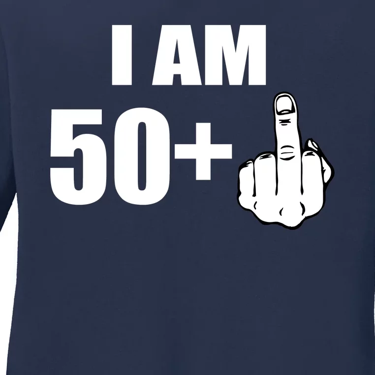 I Am 51 Middle Finger Funny 51st Birthday Ladies Long Sleeve Shirt