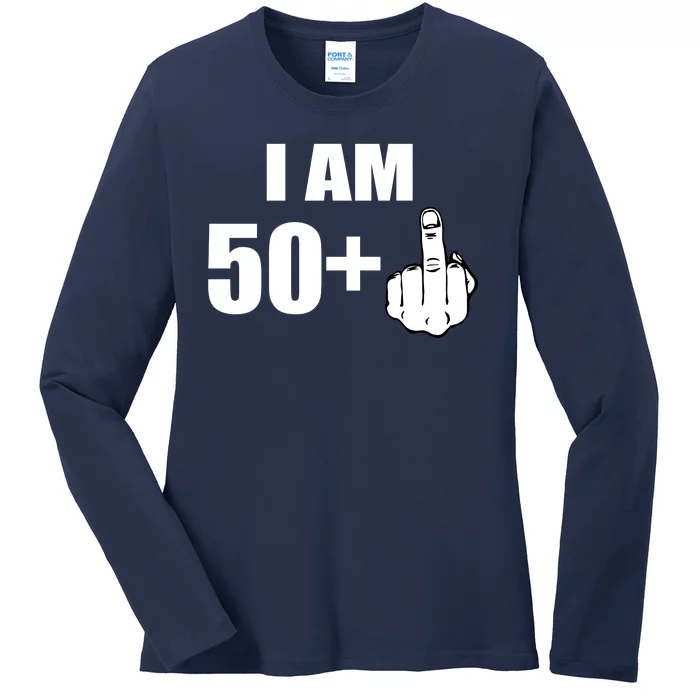 I Am 51 Middle Finger Funny 51st Birthday Ladies Long Sleeve Shirt