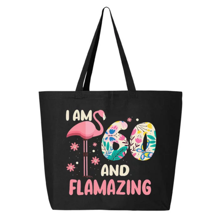 I Am 60 And Flamazing Bithday Flamingo 60th Bday Celebration 25L Jumbo Tote