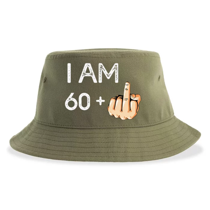 I Am 60 Plus 1 Funny 61st Birthday Gift Born In 1958 Sustainable Bucket Hat