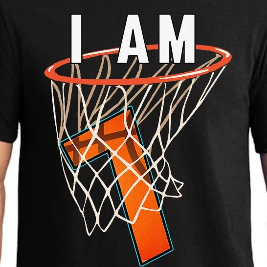 I Am 7 Basketball Themed 7th Birthday Party Celebration Pajama Set