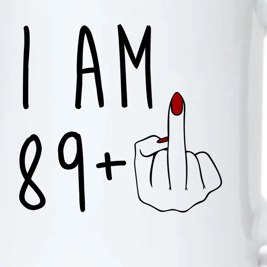 I Am 89 Plus Middle Finger Funny 90th Birthday Black Color Changing Mug