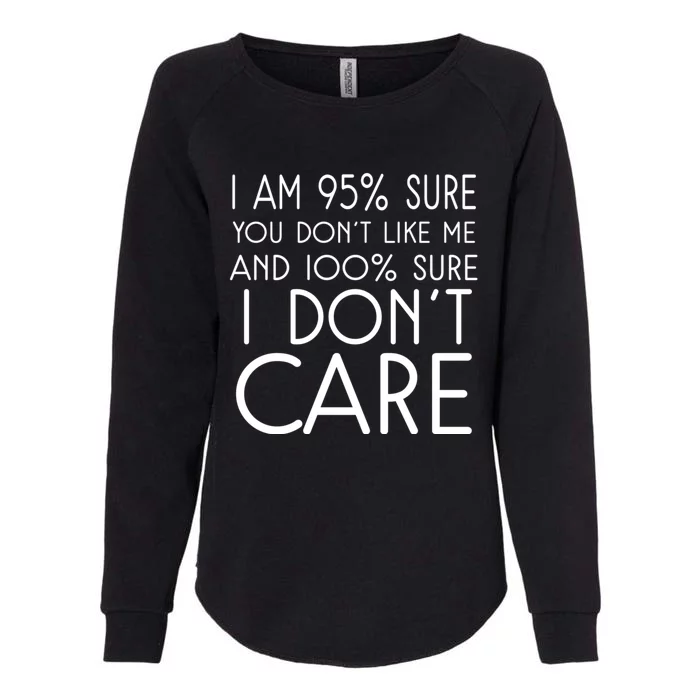 I Am 95% Sure You DonT Like Me 100% And Sure I DonT Care Womens California Wash Sweatshirt