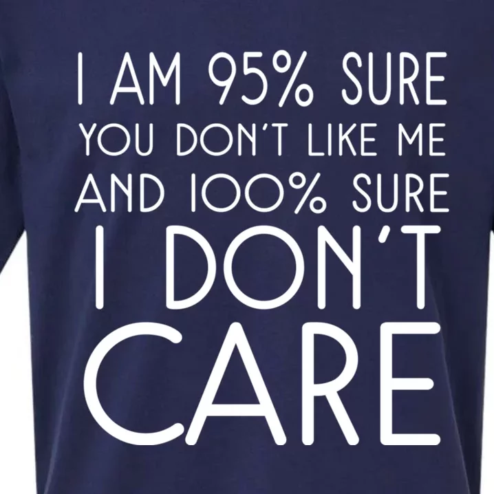 I Am 95% Sure You DonT Like Me 100% And Sure I DonT Care Sueded Cloud Jersey T-Shirt