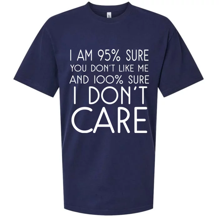 I Am 95% Sure You DonT Like Me 100% And Sure I DonT Care Sueded Cloud Jersey T-Shirt