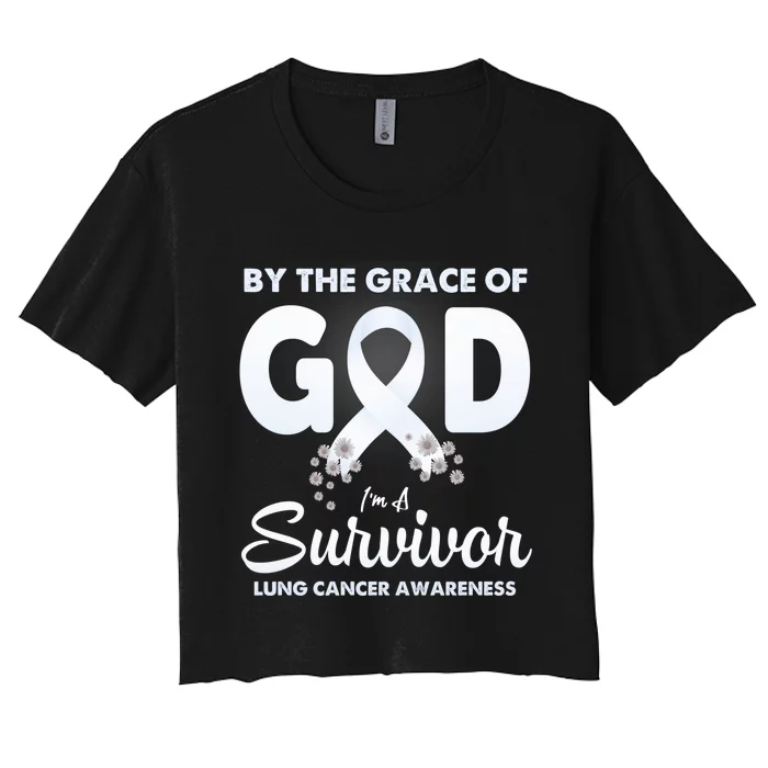 I Am A Survivor Lung Cancer Survivor Women's Crop Top Tee