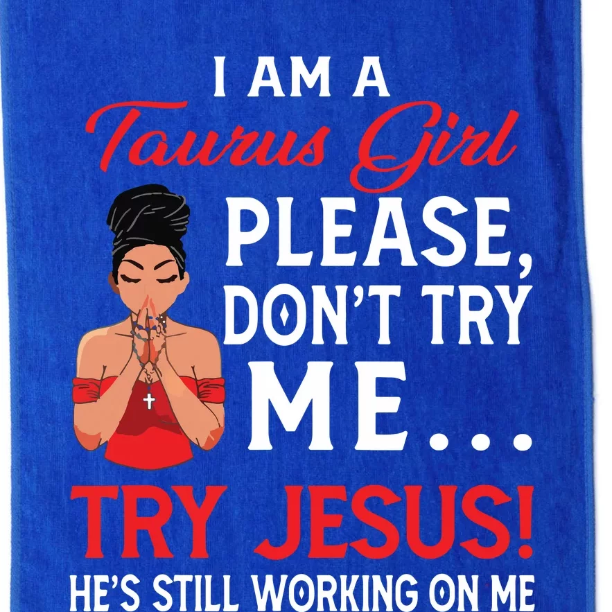 I Am A Taurus Girl Dont Try Me Birthday Afro Black Women Platinum Collection Golf Towel