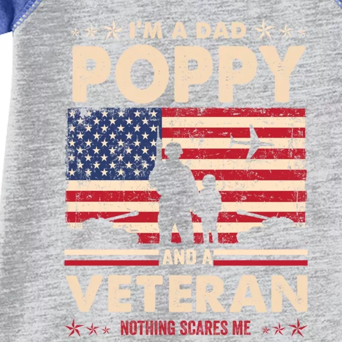 I Am A Dad Poppy Veteran Nothing Scares Me Papa Father's Day Meaningful Gift Infant Baby Jersey Bodysuit