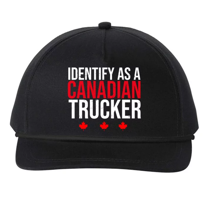 Identify As A Canadian Trucker Leaf Snapback Five-Panel Rope Hat