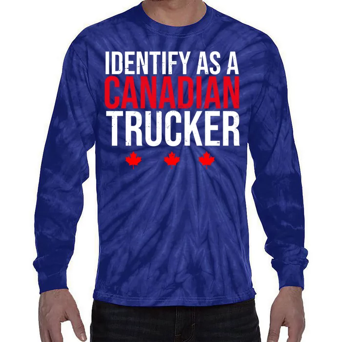 Identify As A Canadian Trucker Leaf Tie-Dye Long Sleeve Shirt