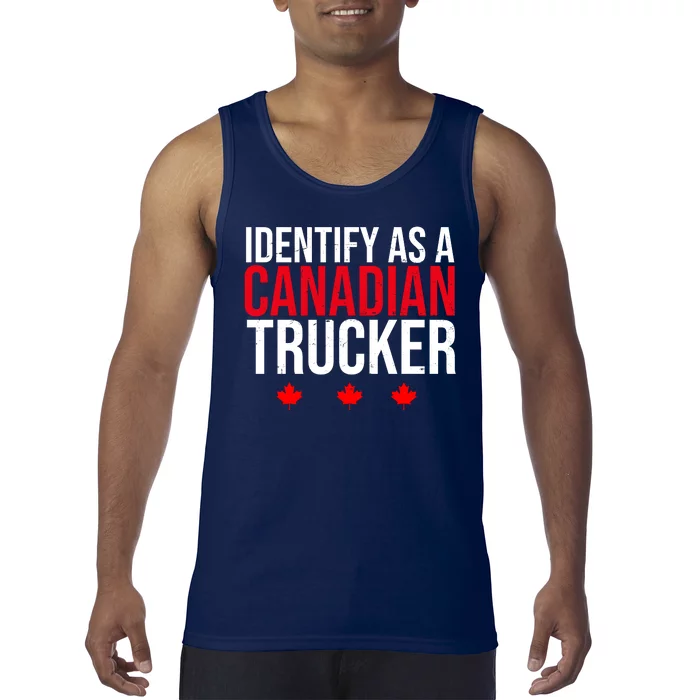 Identify As A Canadian Trucker Leaf Tank Top