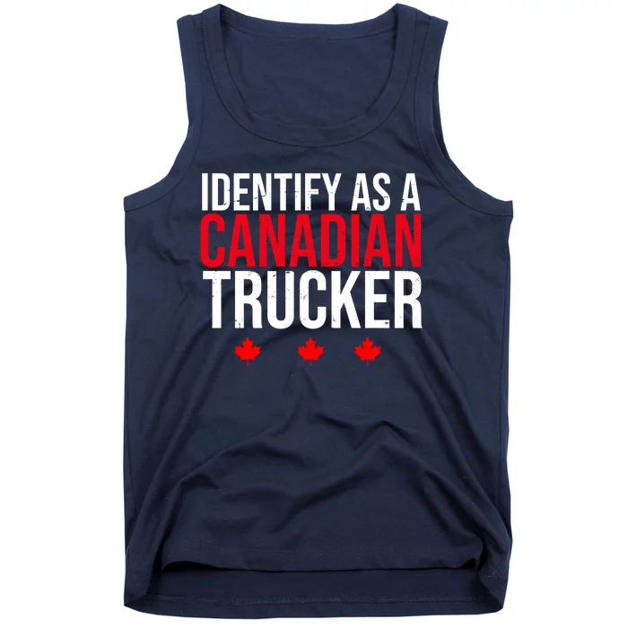 Identify As A Canadian Trucker Leaf Tank Top