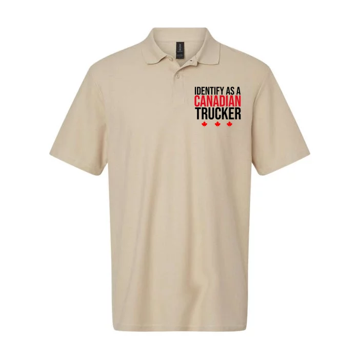 Identify As A Canadian Trucker Leaf Softstyle Adult Sport Polo