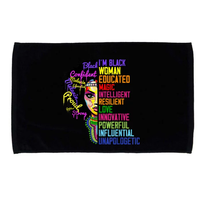 I Am A Black Woman Black Girl Magic Black History Month Afro Microfiber Hand Towel