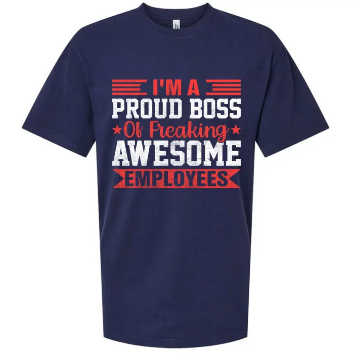 I Am A Proud Boss Of Freaking Awesome Employees Gift Sueded Cloud Jersey T-Shirt