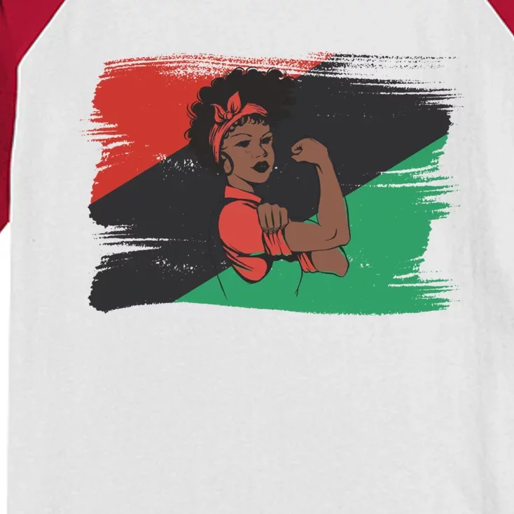 I Am Afro Black Strong Queen Gift Kids Colorblock Raglan Jersey