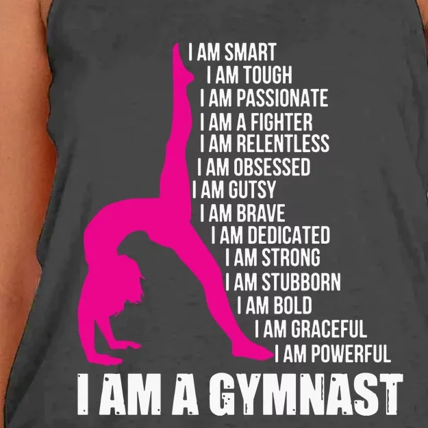 I Am A Gymnast Funny Handstand Gymnastics Gift Women Girl Women's Knotted Racerback Tank