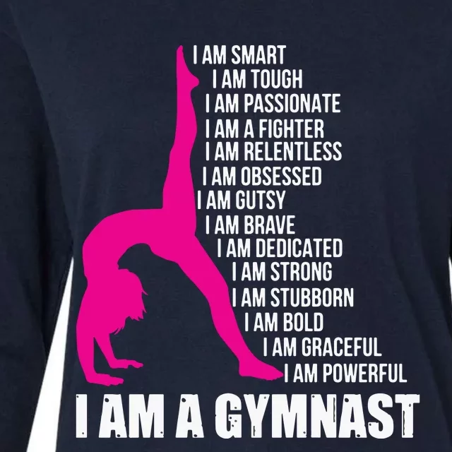 I Am A Gymnast Funny Handstand Gymnastics Gift Women Girl Womens Cotton Relaxed Long Sleeve T-Shirt