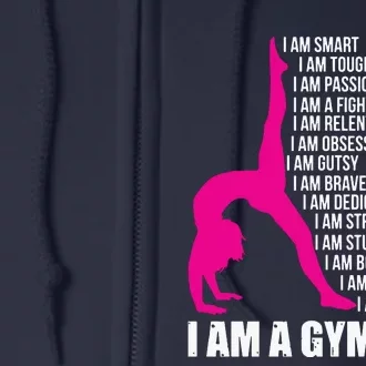 I Am A Gymnast Funny Handstand Gymnastics Gift Women Girl Full Zip Hoodie