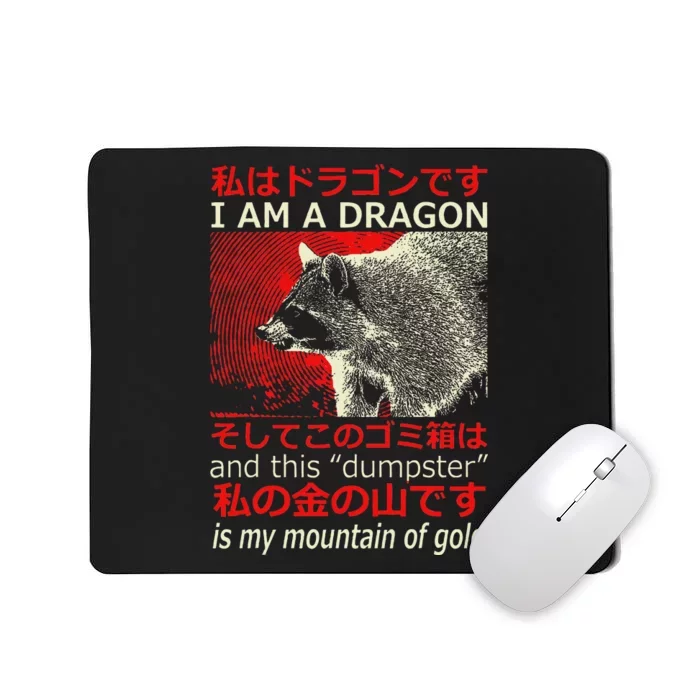 I Am A Dragon Raccoon Japanese Anime Mousepad