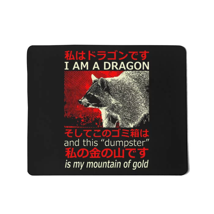 I Am A Dragon Raccoon Japanese Anime Mousepad