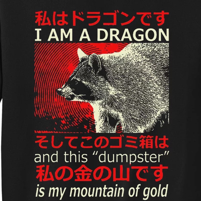 I Am A Dragon Raccoon Japanese Anime Tall Sweatshirt