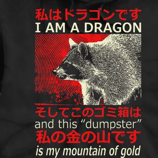 I Am A Dragon Raccoon Japanese Anime Tie Dye Hoodie