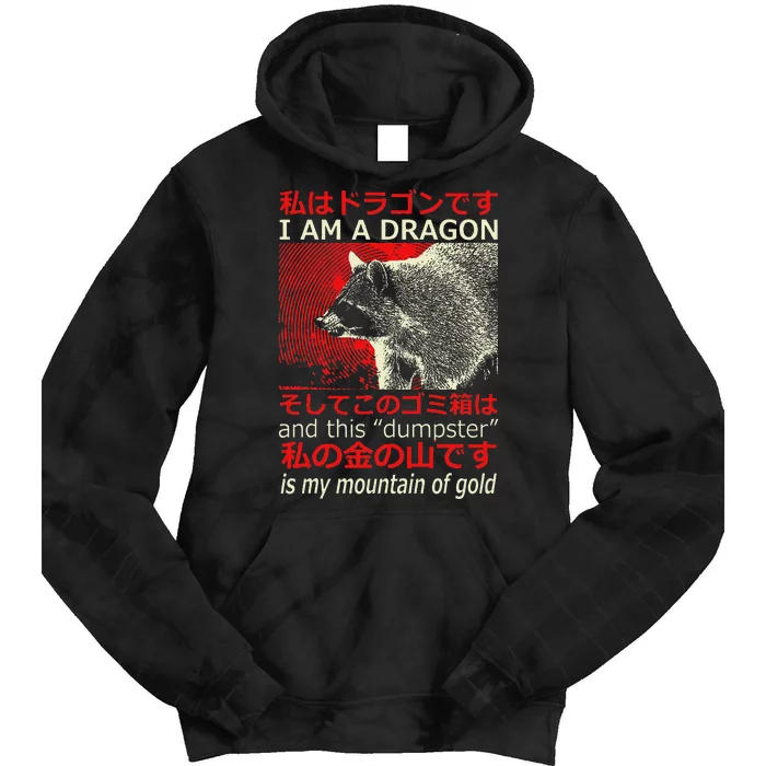 I Am A Dragon Raccoon Japanese Anime Tie Dye Hoodie