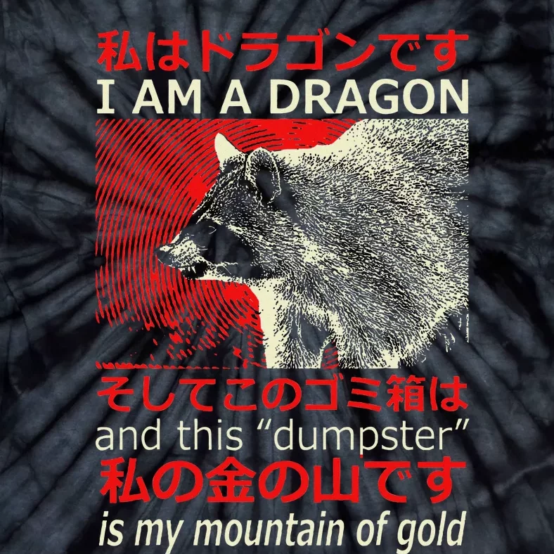 I Am A Dragon Raccoon Japanese Anime Tie-Dye T-Shirt