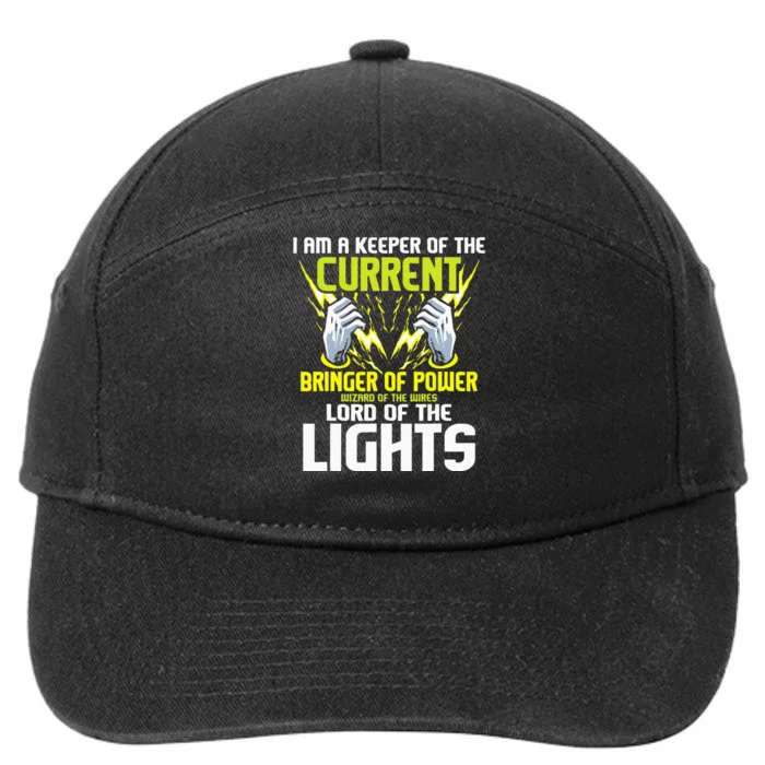 I Am A Keeper Of The Current Lineman Electrician Repair 7-Panel Snapback Hat