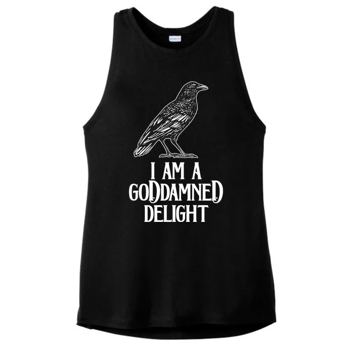 I Am A Goddamned Delight God Damned Funny Quote Ladies Tri-Blend Wicking Tank