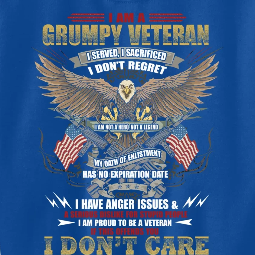 I Am A Grumpy Old Veteran I Served I Sacrificed Veterans Day Gift Kids Sweatshirt